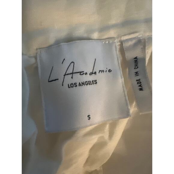 Women S L'Academie Los Angeles White Off-Shoulder Blouse Shirt Top - Picture 7 of 7